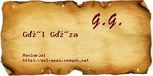 Gál Géza névjegykártya